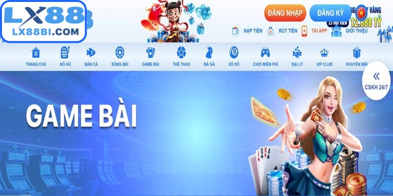 Khám phá thế giới game bài đa dạng tại LX88