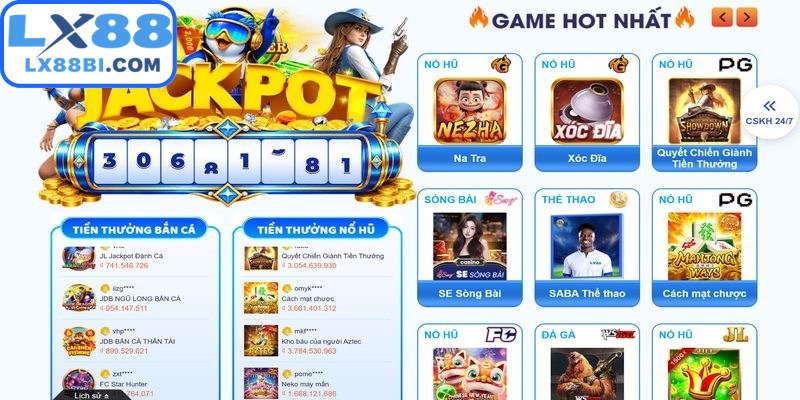 Đánh giá LX88 có uy tín không qua yếu tố giao diện trang web